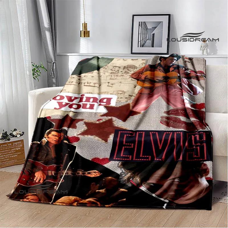 E-Elvis-Presley Retro print blanket blankets for beds Picnic blankets Flange blanket Soft and comfortable blanket birthday gift