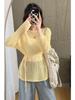 Design 2025 Knitted Cutout Long Sleeve Loose Sweater Top with Round Neck and Sunscreen Cardigan