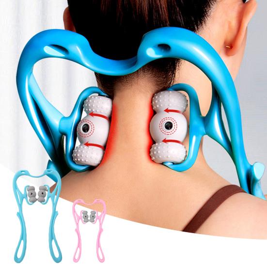 6-колесный роликовый массажер для шеи, ручной шейный массажер, вращающийся на 360 градусов, роликовый массажер для облегчения боли в спине и плечах