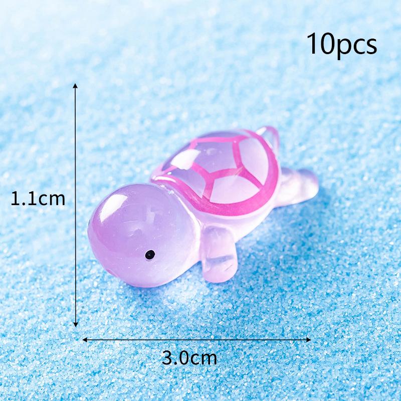 10 шт. Мини-черепахи, светящиеся фигурки-украшения, крошечные черепахи, микро-сказочный сад, ландшафт, аквариум, аксессуары для ландшафтного дизайна