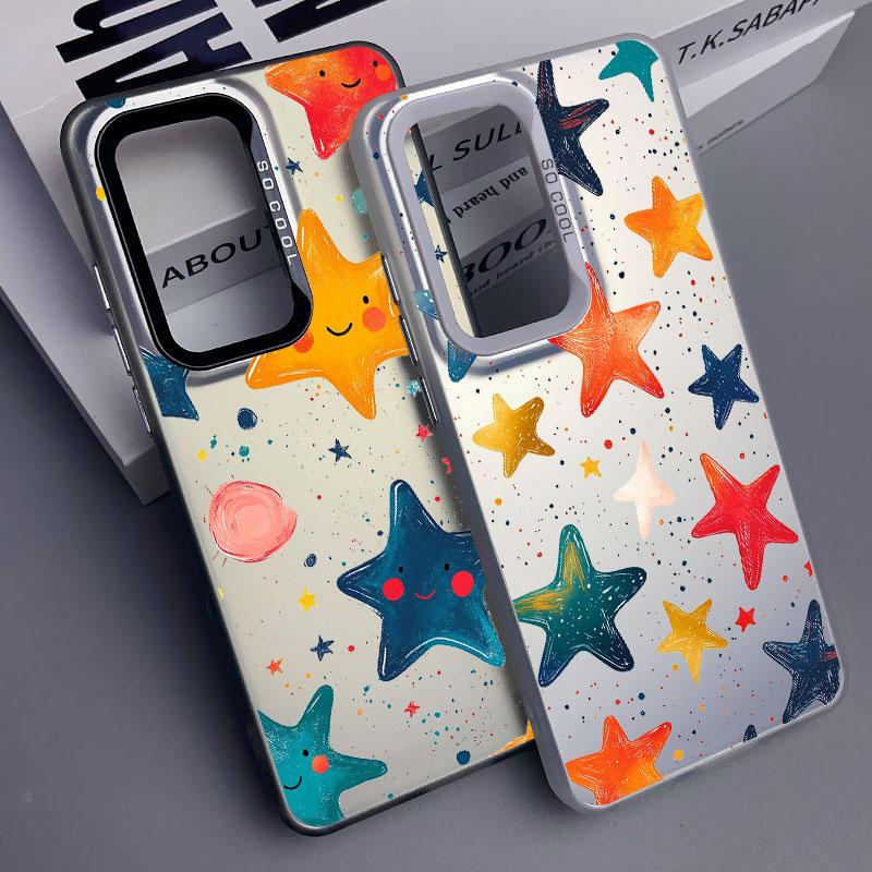 Для Samsung Galaxy S24 S23 Ultra Plus FE S25 S22 Ultra Plus S21 FE Лазерный Чехол для Телефона Пятиконечная Звезда Печатные Ударопрочные Чехлы