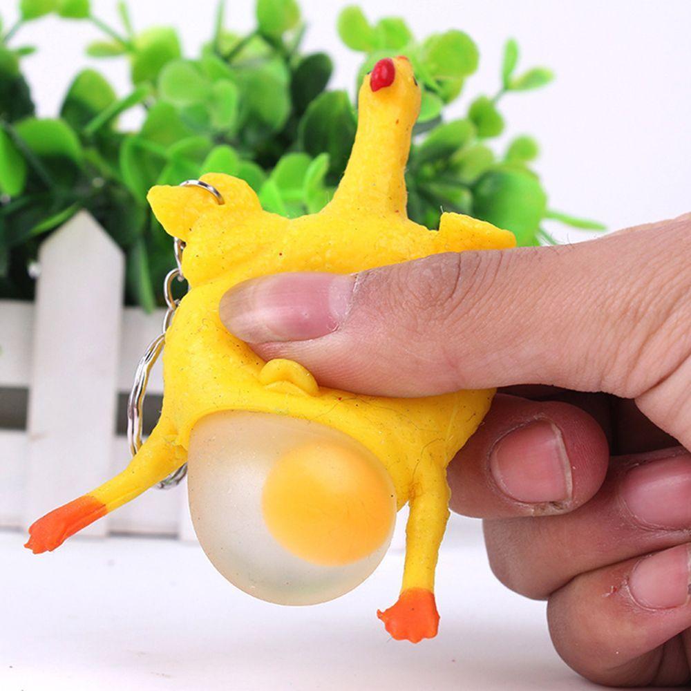 Squeeze Eggs Pranks Halloween Gift Tricky Hens Novelty Vent Toys Keychain Funny Chickens Lay Eggs