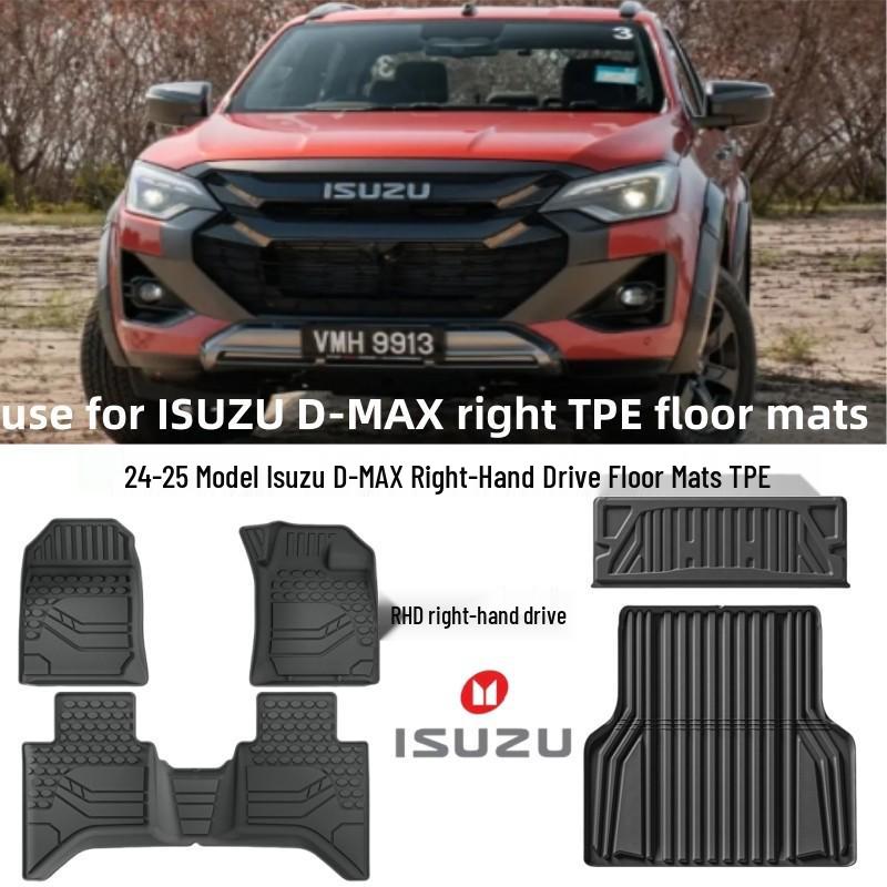Isuzu D-MAX (2024-25) Коврик в багажник для праворульных автомобилей - Полный коврик из ТПЭ для задней части