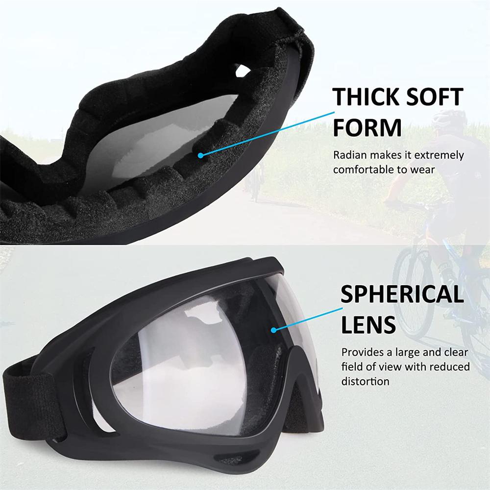 1 шт. Мотоциклетные очки для ношения поверх очков UV400 Антизапотевающие Небьющиеся Прозрачные линзы