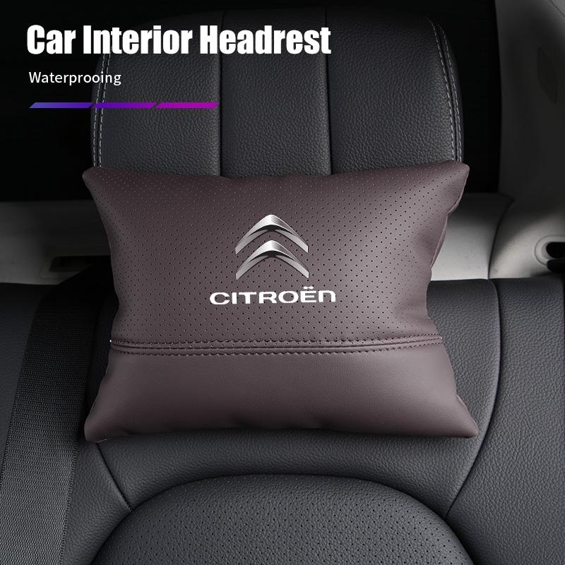 Car Seat Hanging Headrest Leather Neck Pillow Head Protector Accessories For Citroen C4 C3 C5 C1 C2 VTS Berlingo Celysee Xsara
