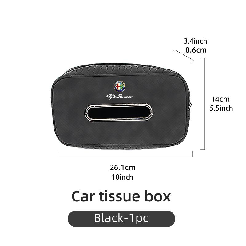 AAACO1 Car Tissue Box Seat Back Hanging Bag Auto Paper Towel Storage Bag For Alfa Romeo Giulietta GT 159 147 156 Mito Brera Giulia