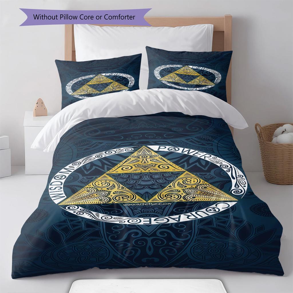 Fantasy Games Pattern Bedding Quilt Set Quilt Cover Pillowcase Home Decoration Birthday Gift (1 * duvet cover + 2 * pillowcase, without core)