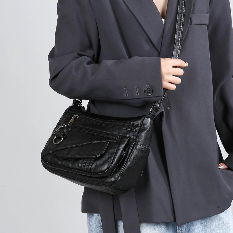 Вместительная наплечная сумка Женская легкая сумка кроссбоди из мягкой кожи Сумка для мамы