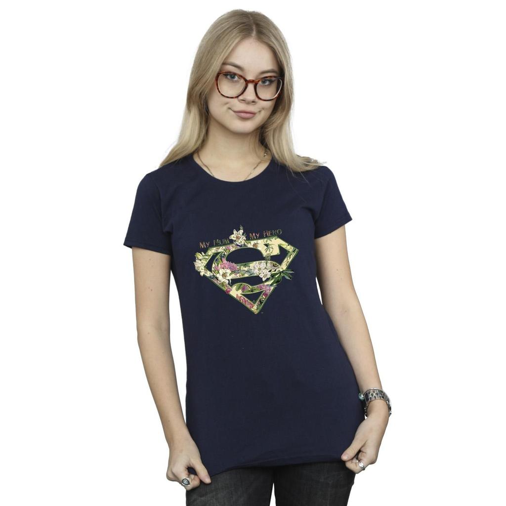 DC Comics Womens/Ladies Superman My Mum My Hero Cotton T-Shirt