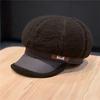 Autumn And Winter Women's Thick Octagonal Hat With Added Velvet Winter Warm Duckbill Cap Casual Sboy Hat