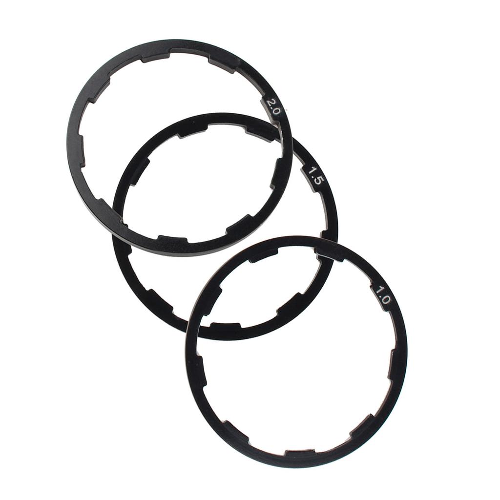 3 Pcs 1mm+1.5mm+2mm Bike Flywheel Hub Spacer Bicycle Bottom Bracket Axle Washer Gasket