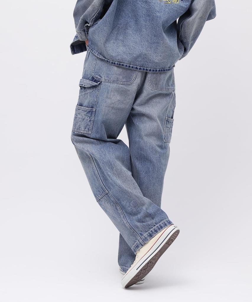 AVIREX УНИВЕРСАЛЬНЫЙ ДЖИНСОВЫЙ КОМБИНЕЗОН С ДВОЙНЫМИ КОЛЕНЯМИ Размер Выстиранный и БРЮКИ, Мужской, M, 369, Потертый, 783-5111201