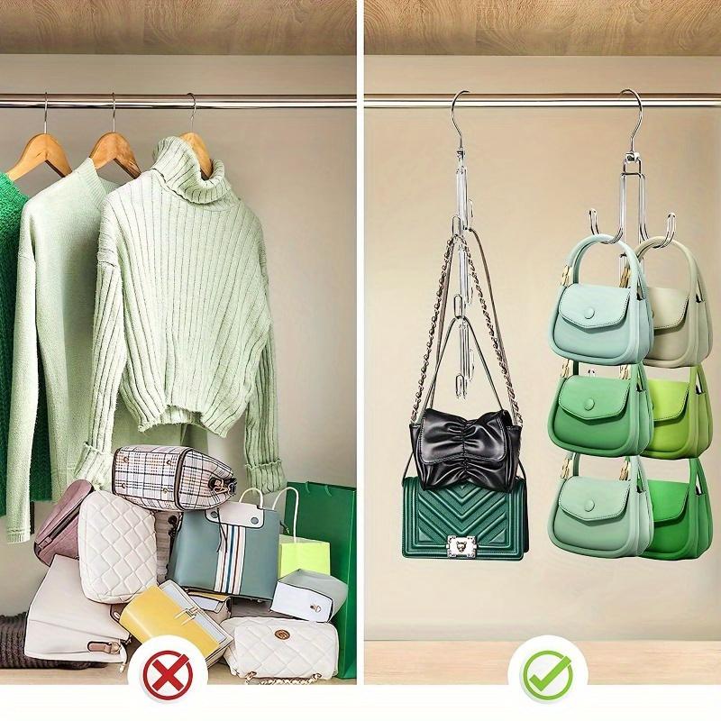 1 шт. Металлическая вешалка для сумок для организации шкафа - органайзер для сумок с поворотным крючком на 360 градусов - прочное и экономящее место решение для хранения сумок