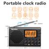 Портативное коротковолновое радио Rysamton AM/FM с большим цифровым дисплеем, таймером отключения и функцией будильника, работающее от батареек