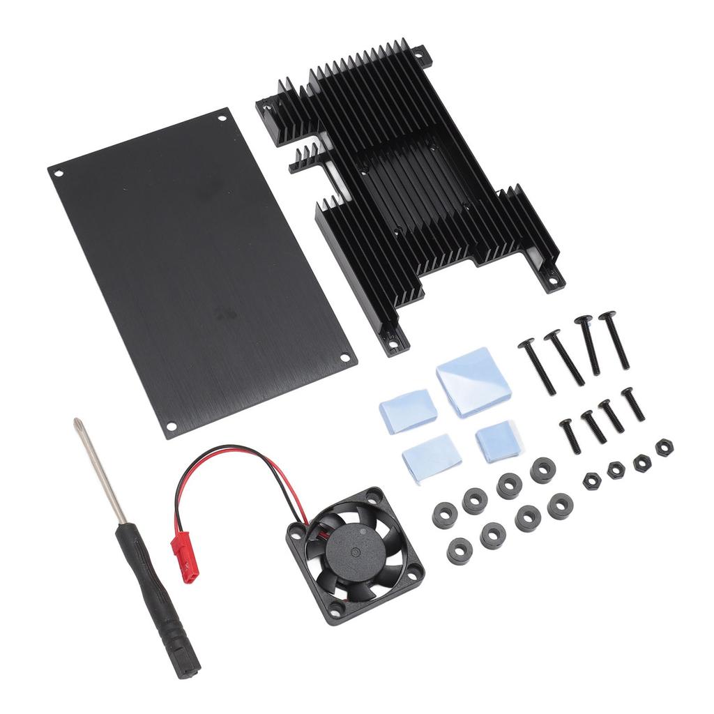 Aluminium Alloy Case with Cooling Fan Efficient Heat Dissipation Metal Protective Shell for Orange Pi 5 5B