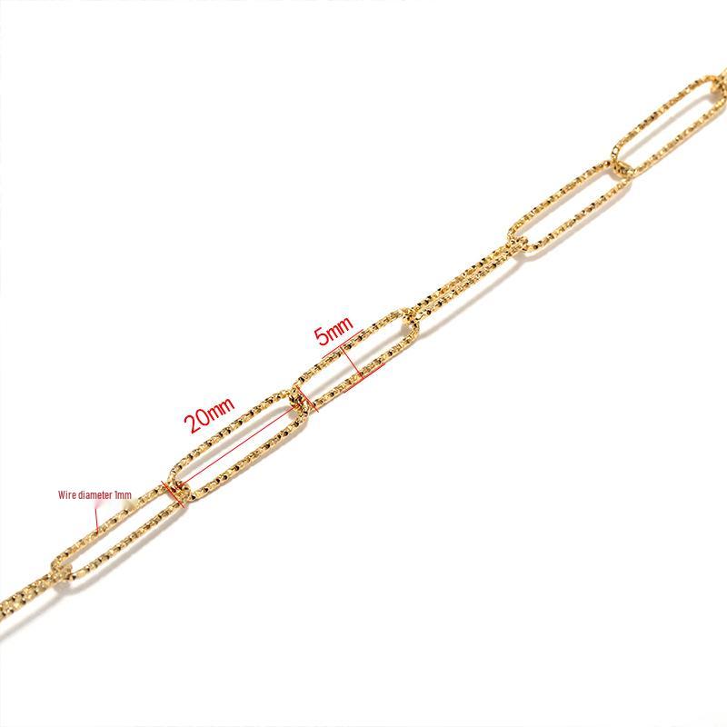 Овальная цепочка с рельефным крестом 5 мм - Женское европейское и американское хип-хоп колье для ключицы/свитера