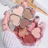 Stylish Heart-shaped 4 Colors Eyeshadow Tray Matte and Shimmer Valentine's Day Mother's Day Gift  Pink and Brown Eye Makeup  Art
