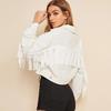 Shorts Tops Jackets Women Coat White Trench Woman Jeans Denim Tassel Jackets Female Casual Long Sleeve Button Pockets Coats Women Clothed