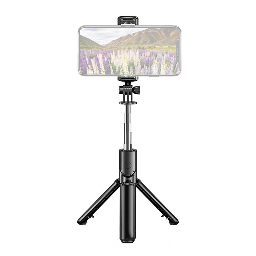 Мини 5-секционный выдвижной селфи-стик, интегрированный с настольным штативом, с BT пультом дистанционного управления, совместимый с Huawei