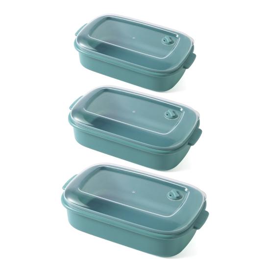 1/3Pcs Food Storage Box BPA Free Heat-Resistant Stackable Design Storage Organizer Microwave-heated Lunch Box with Lid