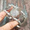 Tube Agate Gemstone Handmade Solid 925 Sterling Silver Jewelry Bangle Adjustable