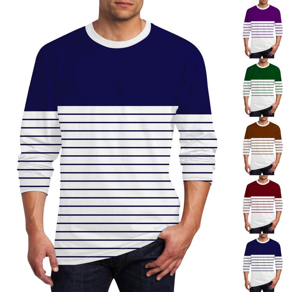 Men's T Shirt O-Neck Clothing Apparel Outdoor Long Sleeve Print Fashion Designer Vintage