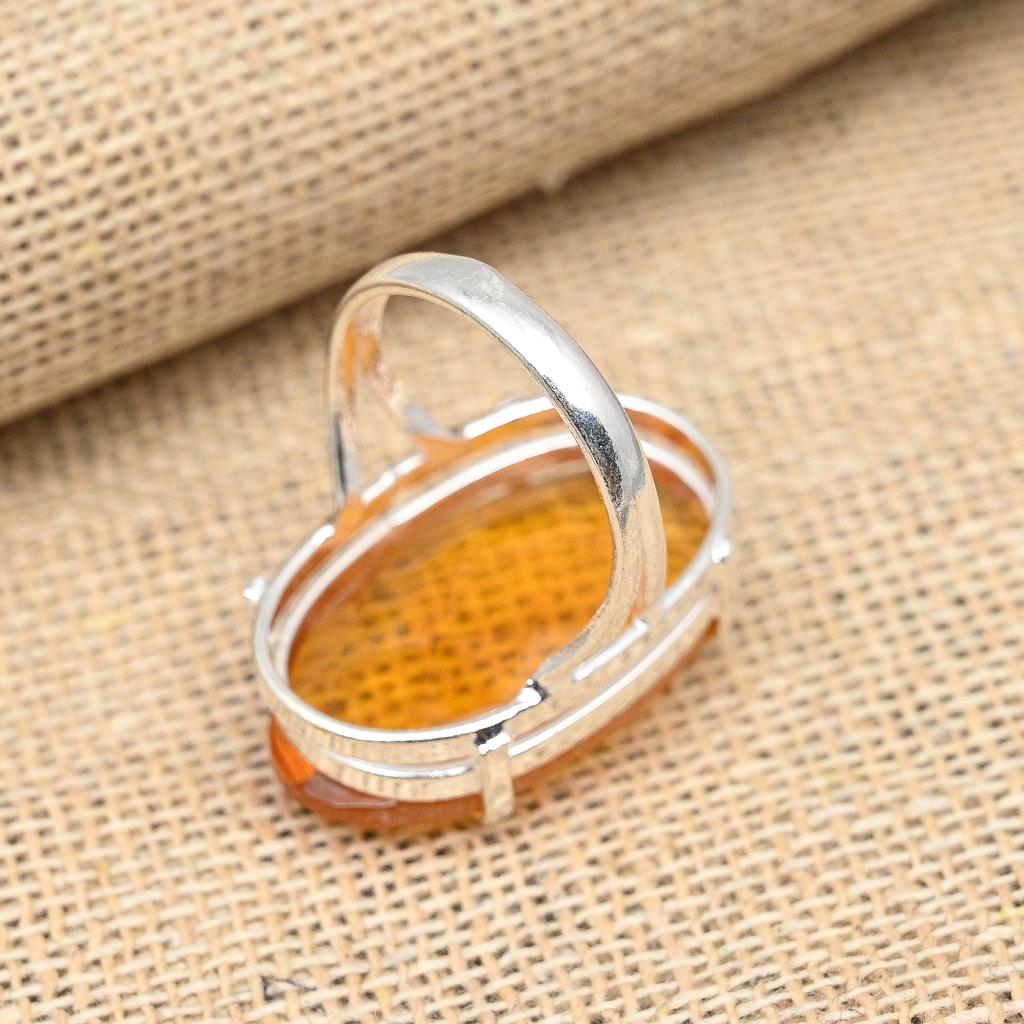 Ювелирные изделия ручной работы из драгоценного камня медового топаза из стерлингового серебра 925 пробы красивое кольцо для женщин