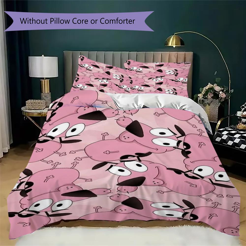 Courage Dog Pattern Bedding uilt Set uilt Cover Pillowcase Home Decoration Birthday Gift (1 * duvet cover + 2 * pillowcase without core)20