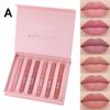 Dragon Ranee Lip Glaze 6 Sets of Mist Matte Matte Cup Nude Skin Color Lip Gloss Cute Set