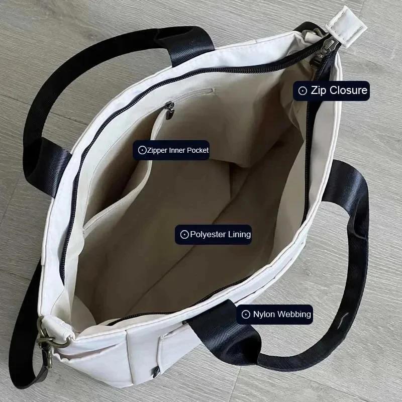 Новая повседневная сумка-тоут большой емкости, нейлоновая водонепроницаемая холщовая сумка, простые модные сумки-мессенджеры для школьниц