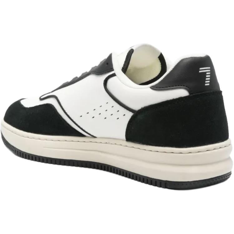 Emporio Armani EA7 Полиэстер Кожа Круглый Носок На Шнуровке Низкие Кроссовки Мужские кроссовки Черный Белый X8X190XK405N814