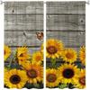 2-панельная занавеска с принтом подсолнухов, скандинавский карманный солнцезащитный тент для окон для спальни, офиса, кухни, гостиной, кабинета, дома
