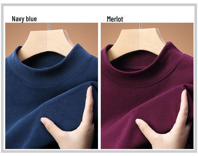 Men's Double-Sided German Velvet Long-Sleeve Warm Turtleneck Top