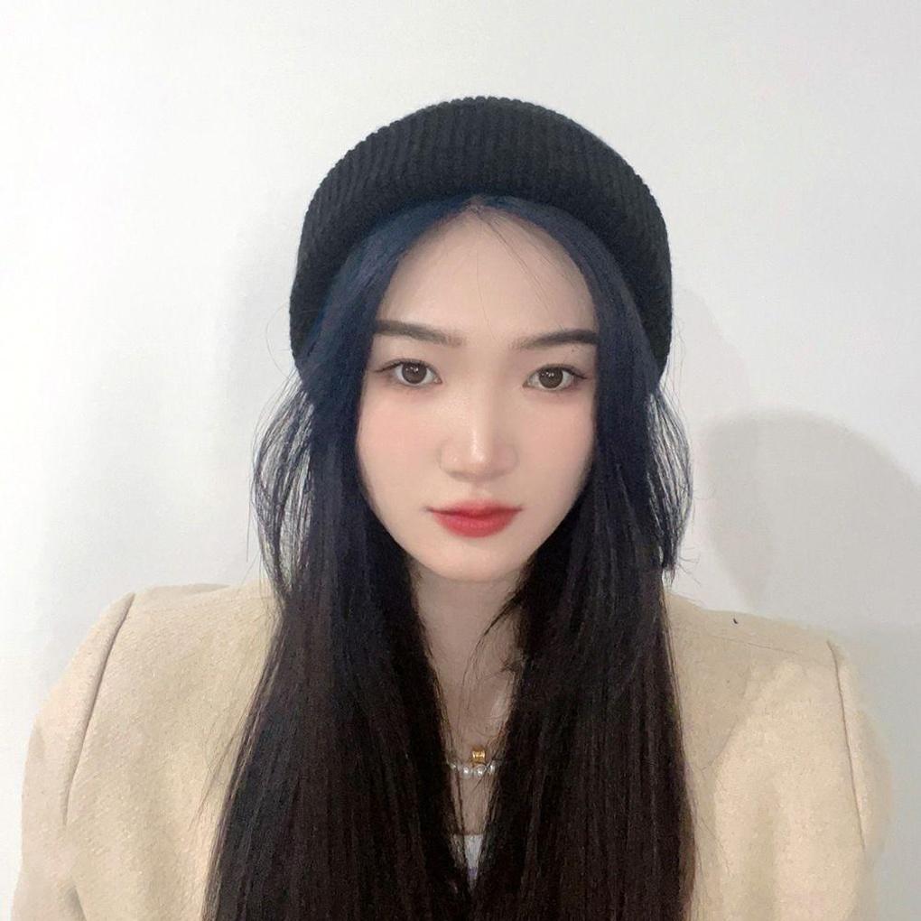 Women's Winter Basic Core Knit Black Beanie Hat