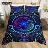 Pisces Bedding Set Mystery 12 Constellations Duvet Cover Set For Kids Teens Adults Boho Fish Print Comforter Cover Bedroom Decor