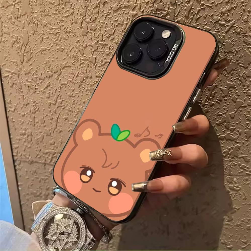 Cute-A-N-I-T-E-E-Z Phone Case For IPhone17 16 11 12 13 14 15 16 Pro Max Plus Cover Colored Silver Funda Bumber