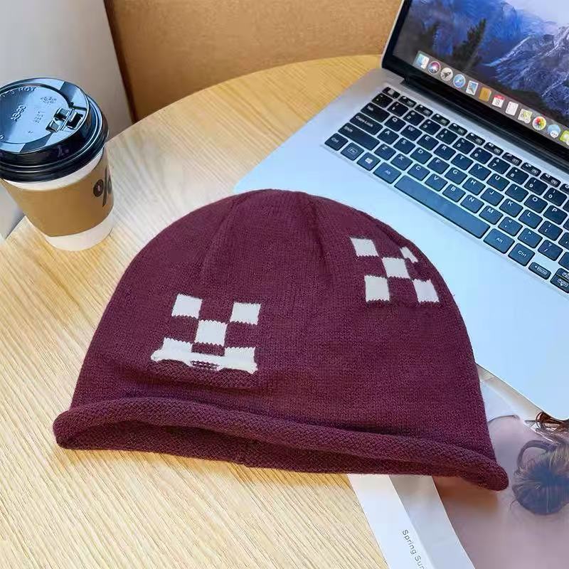 Зимняя сумка, дисплей для головы, лицо, маленький цветочный горшок, шляпа, письмо, хлопковая пряжа, вязаная шляпа-ведро, женская, полая, однотонная маска для лица