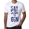 Мужская винтажная футболка Футболка с рисунком Say Yes to Gin White
