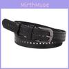 Trendy Pu Leather Belt For Women With Allhole Design And Metal Buckle For Spring 2024