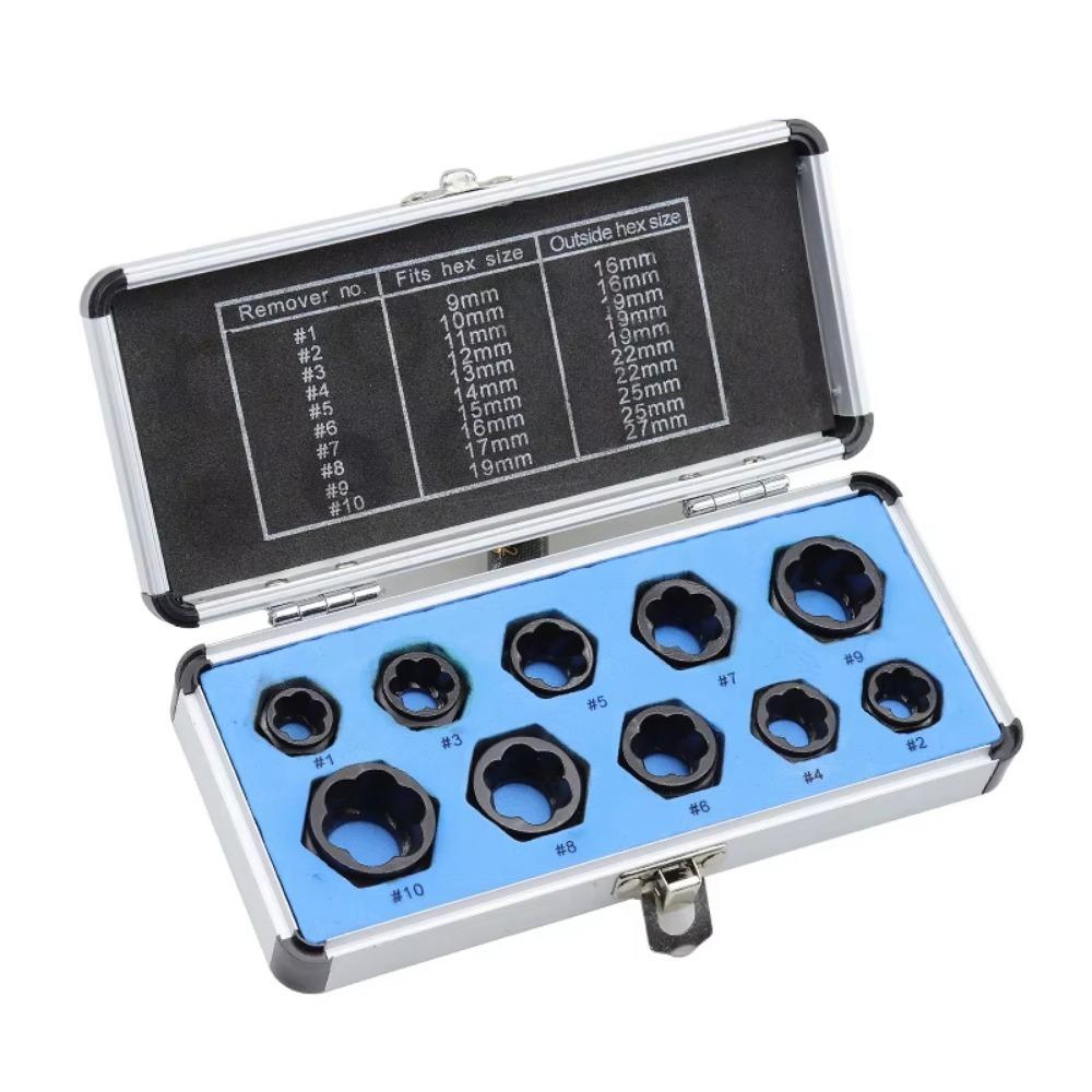 Износостойкий набор экстракторов болтов с алюминиевым кейсом, головка для удаления гаек, закисшие болты