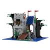 766 деталей Строительный блок MOC Старая заброшенная башня Лесных людей с двухсекционным подъемным мостом, причалом и моделью лодки Игрушка MOC-77633