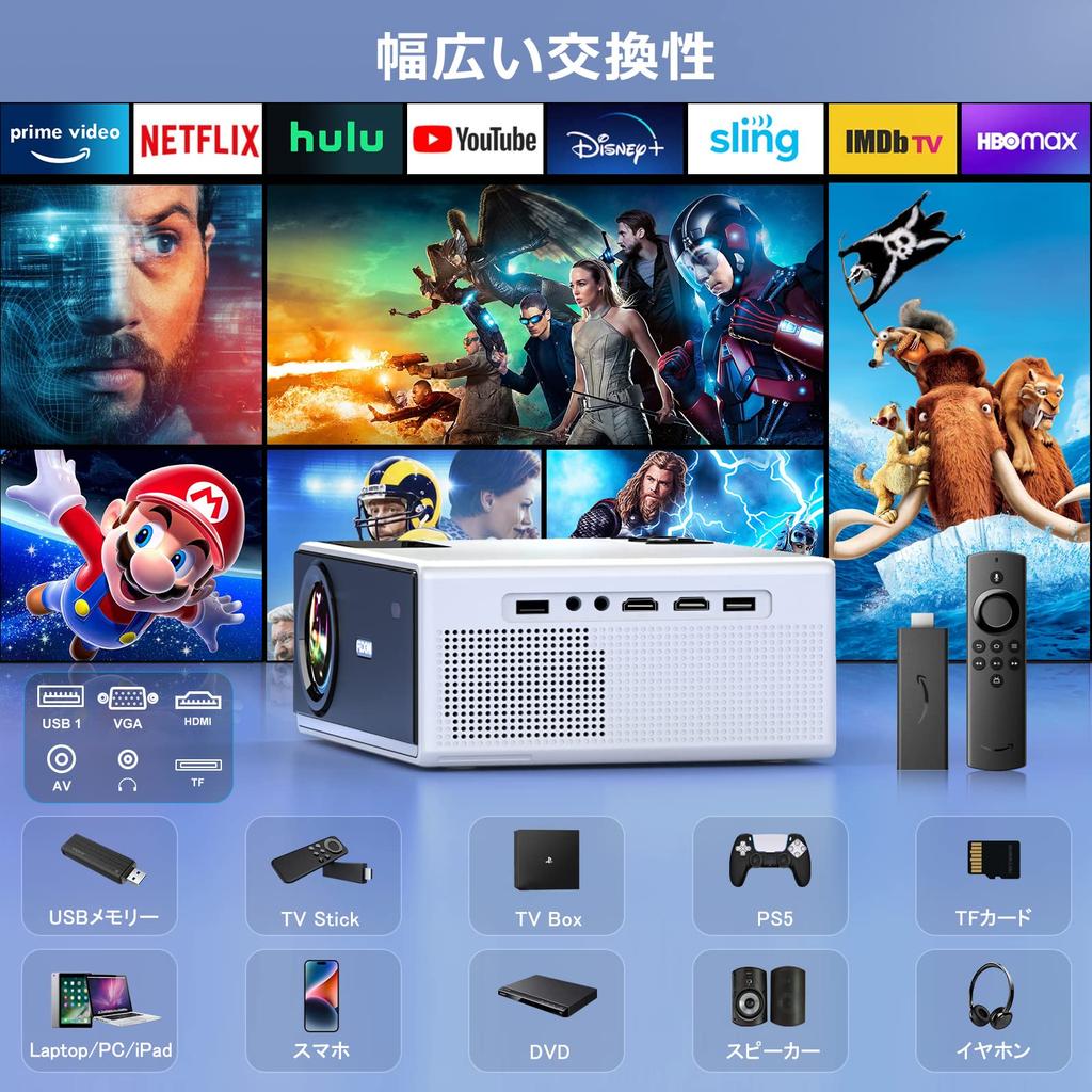 Проектор для домашнего использования, высокоскоростной 5G WiFi Bluetooth Full HD 1080P 4K, совместимый с небольшим домашним проектором, беспроводное подключение, большой экран, динамик