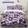 Kuromi Pattern Bedding,Quilt Set Quilt Cover Pillowcase Home Birthday Gift(1 * duvet cover + 2 * pillowcase, without core)