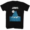 Jaws Boat Fin Black Adult T-Shirt