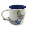 Les Trésors De Lily [M9881] - Ceramic Mug 'Wild About Words' (Chihuahua) Blue