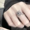 Niche Design Sense Light Luxury Cold Wind Spider Combination Black Gemstone Ring Women'S Personality Fashion Open Ring
