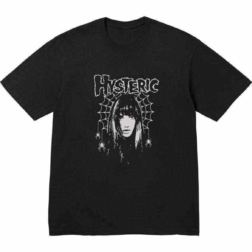 2026 Hysteric Glamour Футболка Американский Ретро Футболка Уличная Культура Модный Бренд Футболка Нишевая Высокое Качество Тренд Короткий Рукав Инстаграм