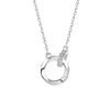 Double Ring Necklace 999 Pure Silver Simple Clavicle Chain Ins Special Interest Light Luxury Style Design Necklace