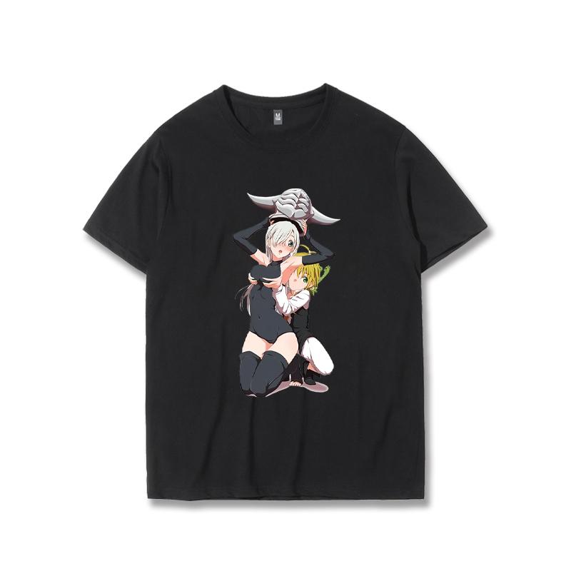 Футболка «Семь смертных грехов» в стиле манга Meliodas and Elizabeth Goat Lust Team Sins Greed Ban, облегающий топ