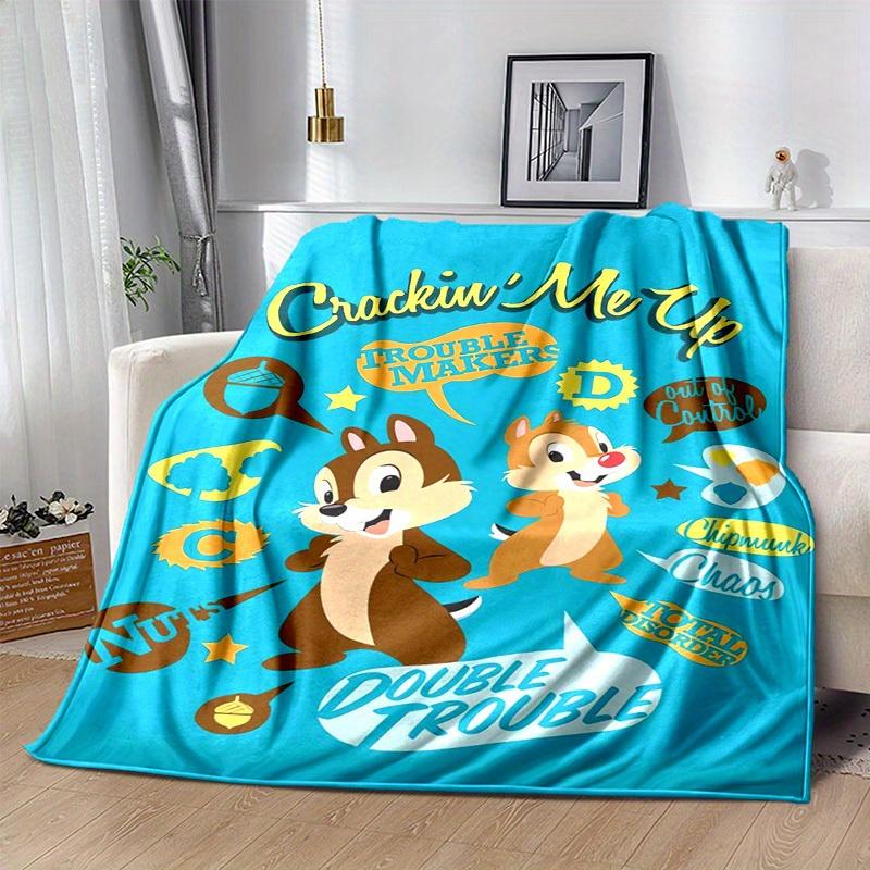 1 шт., «Рассмешил до слез: Плед Chip 'n' Dale 'Нарушители спокойствия' Идеально подходит для домашнего декора, чехла на диван, путешествий, кемпинга, автомобиля, пляжа, офиса
